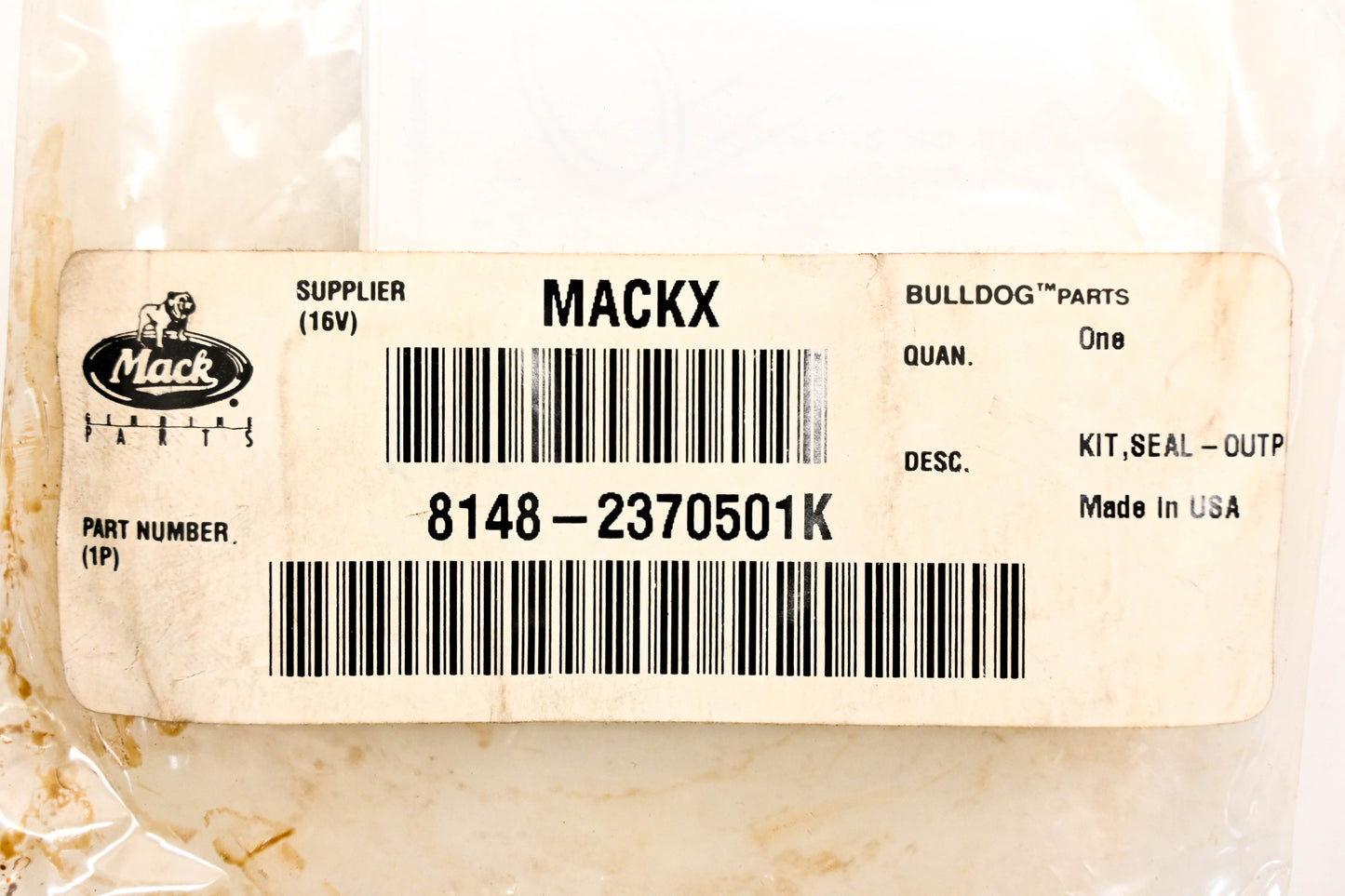 Mack 8148-2370501K Output Seal NOS