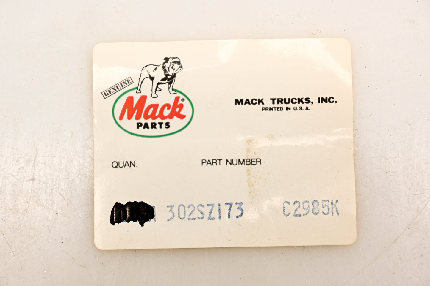 Mack 302SZ173 Pin NOS
