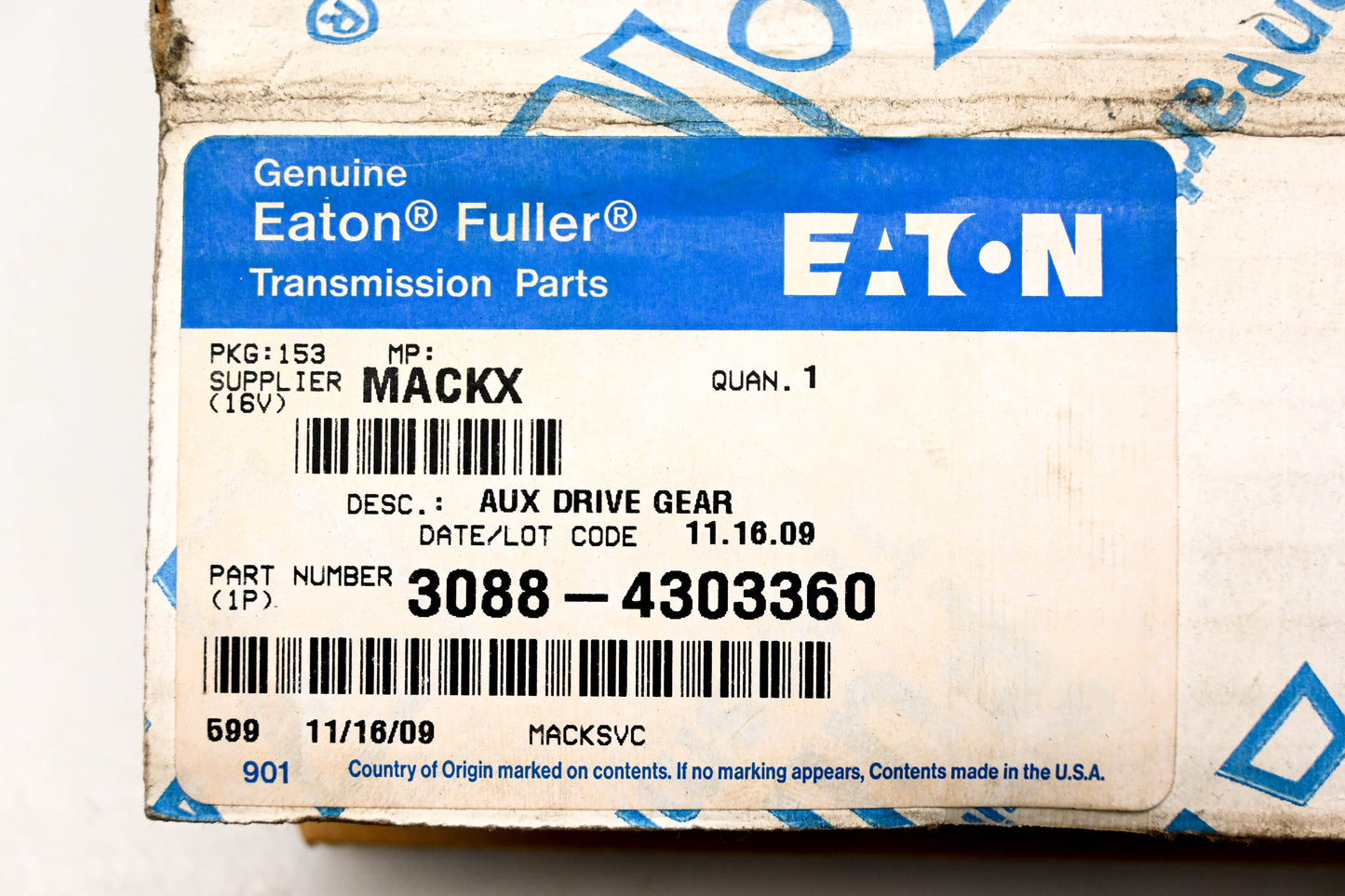 Mack 3088-4303360 Auxiliary Drive Gear Eaton Fuller NOS
