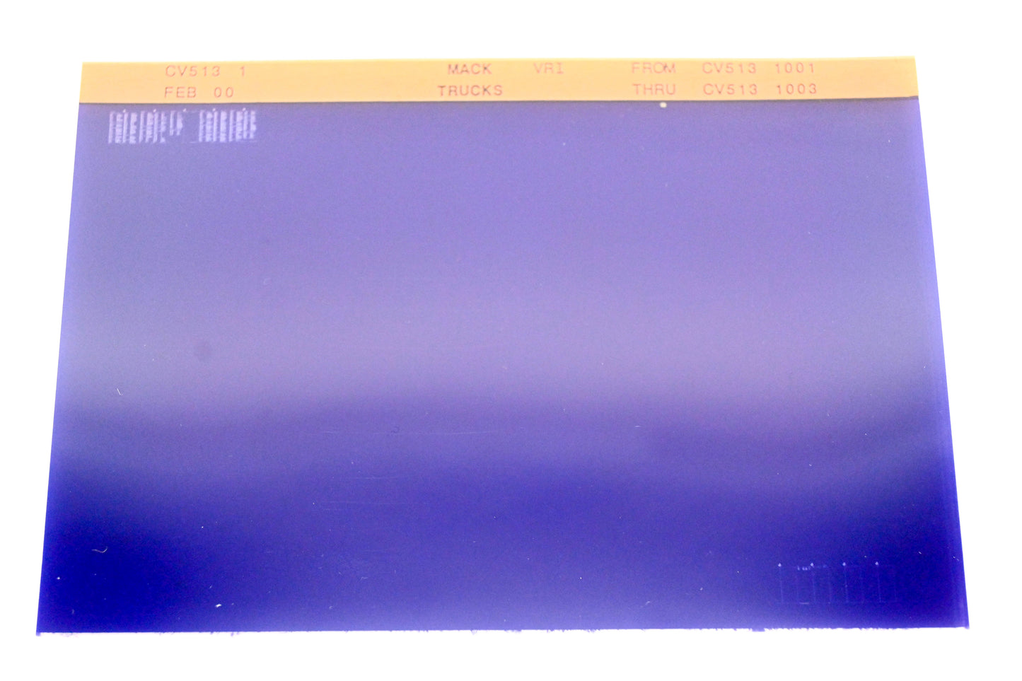 Mack CV513 1 CV5131001 - CV5131003 VRI Microfiche NOS