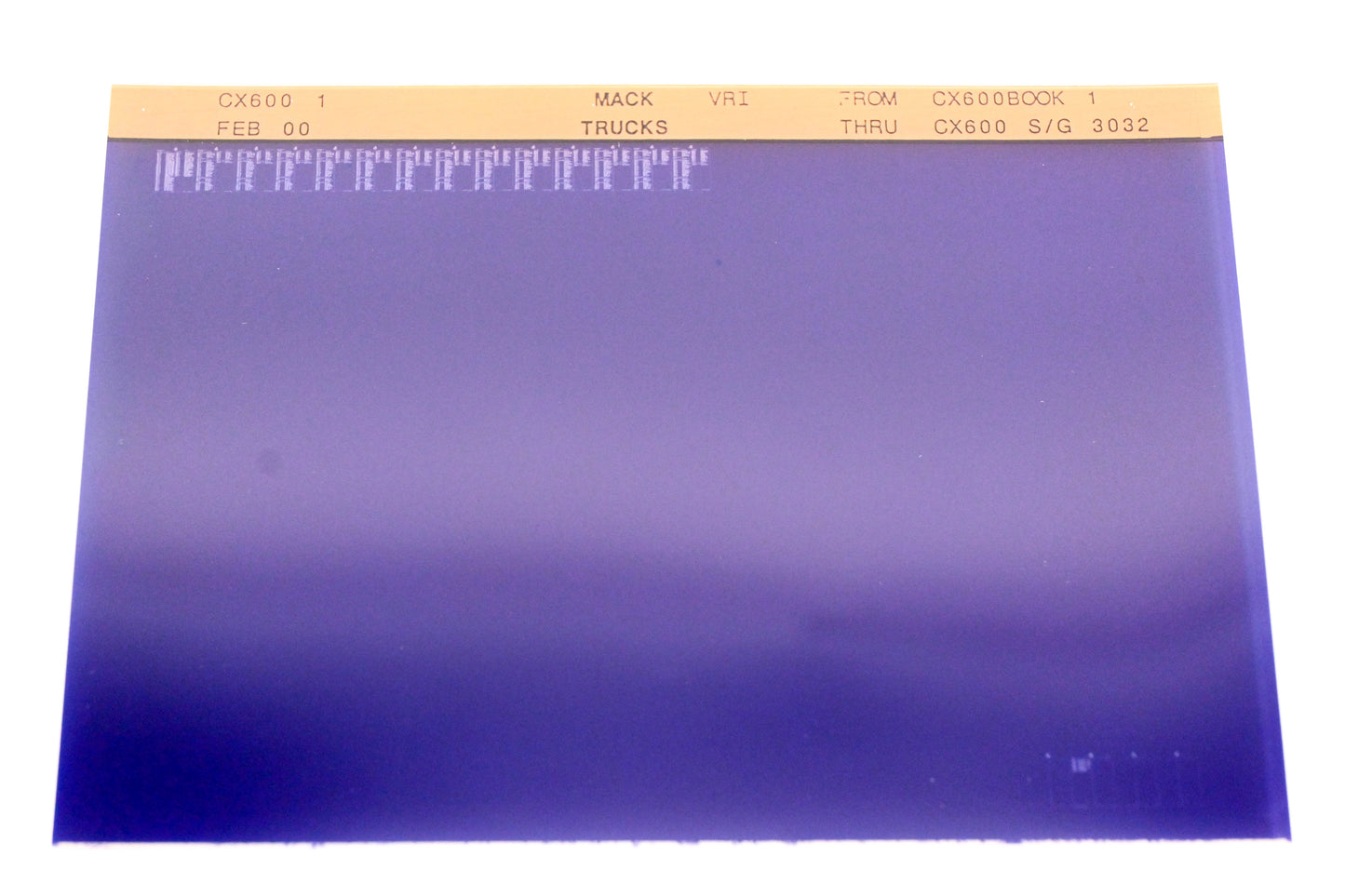 Mack CX600 1 CX600BOOK1 - CX600 D/G 3032 VRI Microfiche NOS