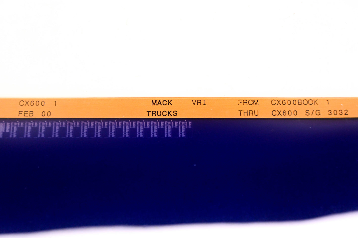 Mack CX600 1 CX600BOOK1 - CX600 D/G 3032 VRI Microfiche NOS