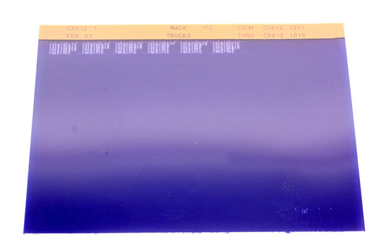 Mack CX612 1 CX6121001 - CX6121019 VRI Microfiche NOS