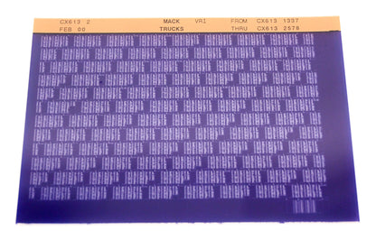 Mack CX613 2 CX6131337 - CX6132578 VRI Microfiche NOS
