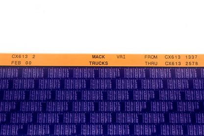 Mack CX613 2 CX6131337 - CX6132578 VRI Microfiche NOS