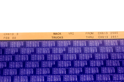 Mack CX613 3 CX6132580 - CX6132851 VRI Microfiche NOS