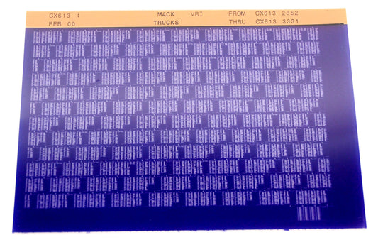 Mack CX613 4 CX6132852 CX6133331 VRI Microfiche NOS