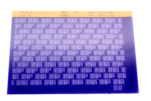 Mack CX613 6 CX6133868 - CX6134306 VRI Microfiche NOS