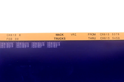 Mack CX613 8 CX6135378 - CX6135458 VRI Microfiche NOS