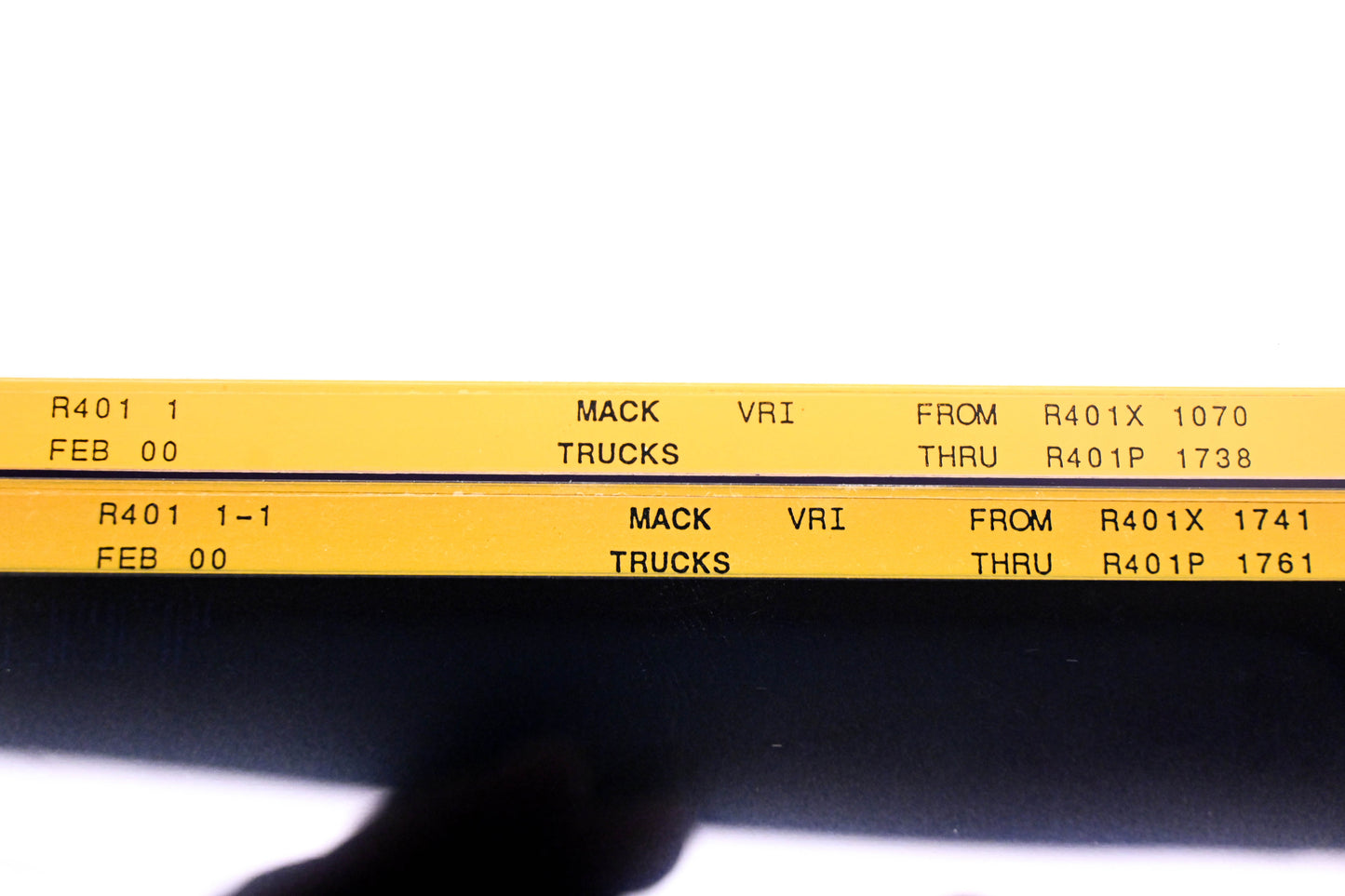 Mack R401 1, R401 1-1 R401X107 - R401P1761 VRI Microfiche Lot of 2 NOS