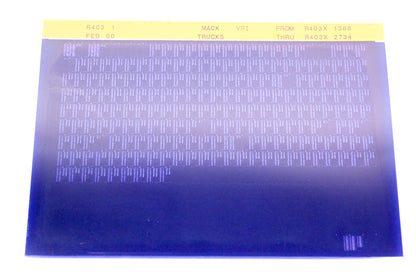 Mack R403 1 R403X1388 - R403X2734 VRI Microfiche NOS