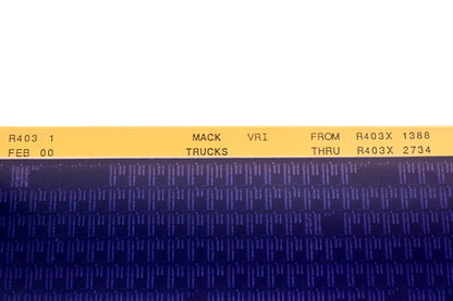 Mack R403 1 R403X1388 - R403X2734 VRI Microfiche NOS