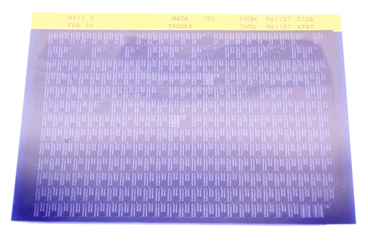 Mack R611 3 R611ST3726 - R611ST4797 VRI Microfiche NOS