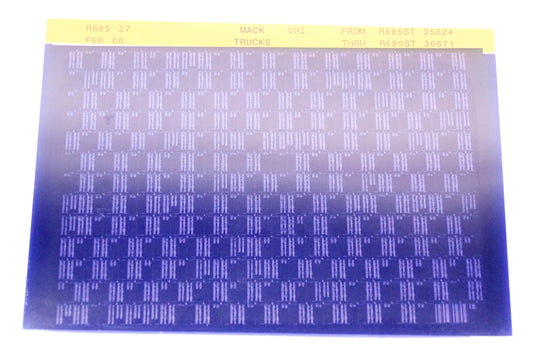 Mack R685 27 R685ST35624 - R685ST36671 VRI Microfiche NOS