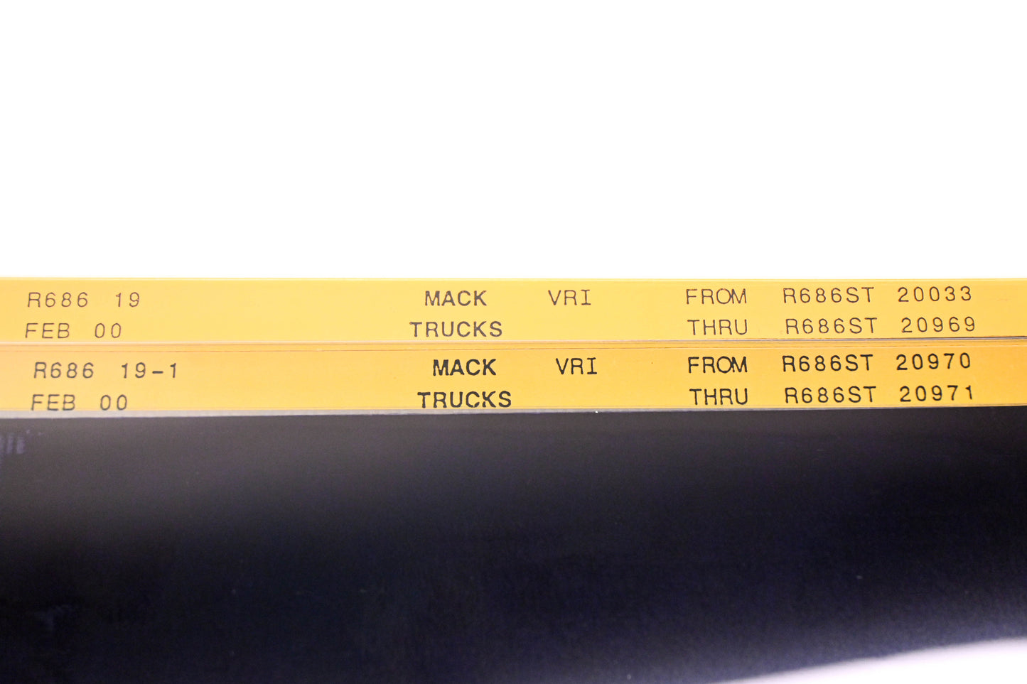 Mack R686 19, R686 19-1 R686ST20033 - R686ST20971 VRI Microfiche Lot of 2 NOS