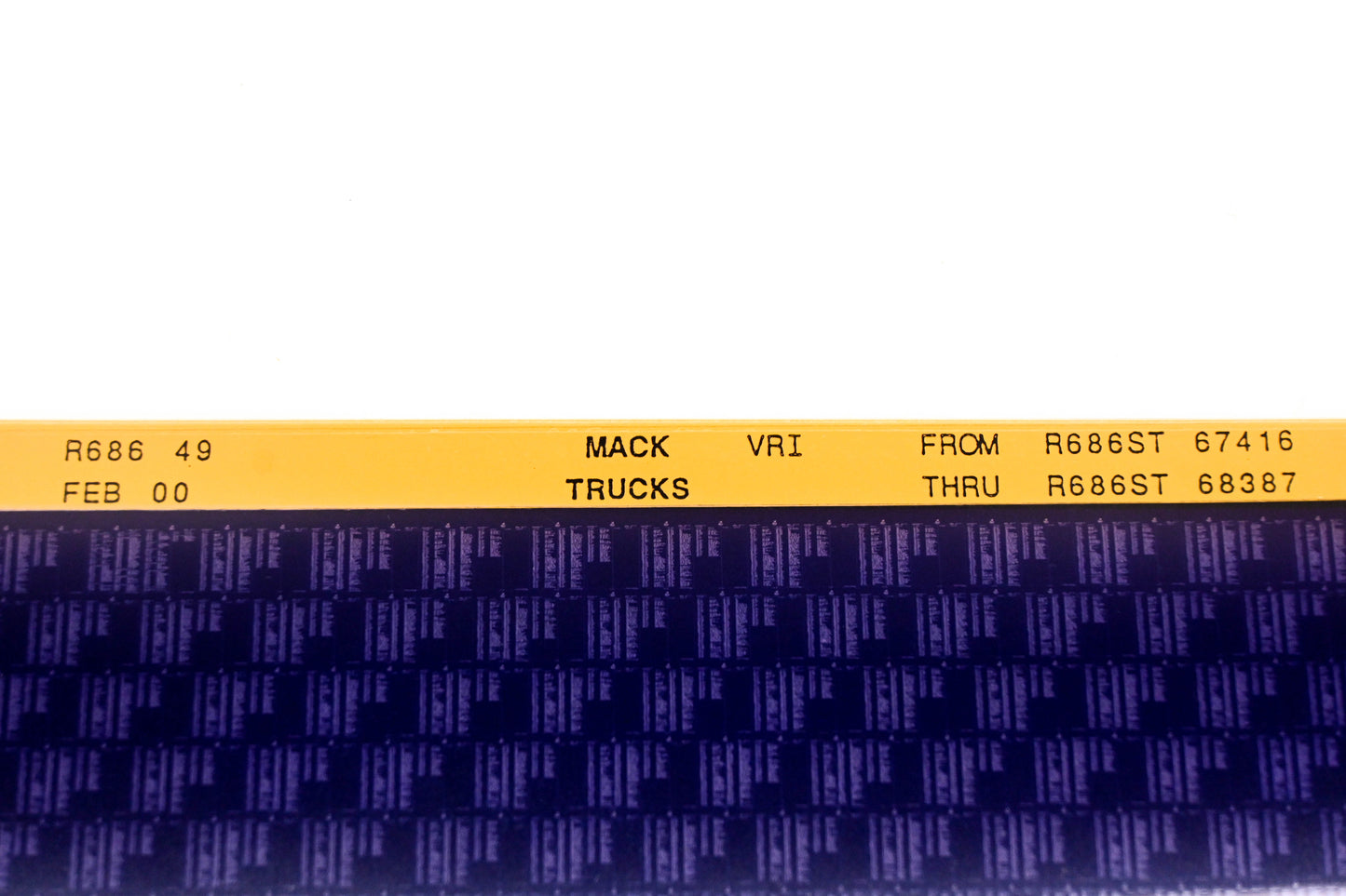 Mack R686 49 R686ST67416 - R6886ST68387 VRI Microfiche NOS