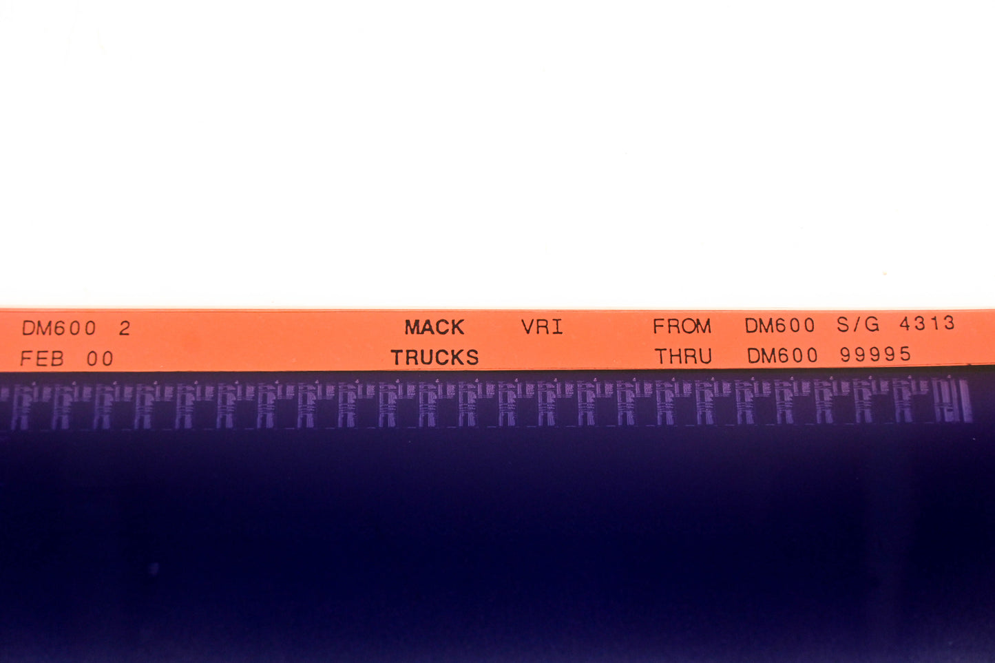 Mack DM600 2 DM600 S/G 4313 -DM60099995 VRI Microfiche NOS