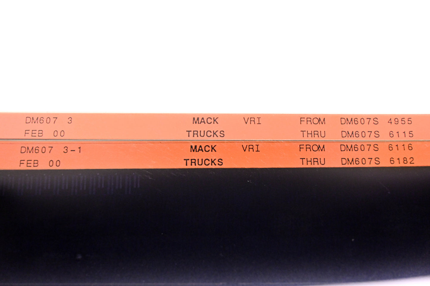 Mack DM607 3, DM6507 3-1 DM607S4955 -DM607S6182 VRI Microfiche Lot of 2 NOS