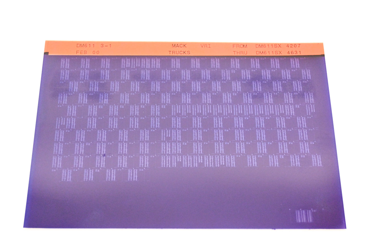 Mack DM611 3-1 DM611SX4207 - DM611SX4631 VRI Microfiche NOS