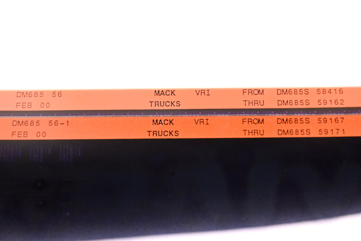 Mack DM685 56, DM685 56-1 DM685S58416 -DM685S59171 VRI Microfiche Lot of 2 NOS