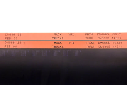 Mack DM686 25, DM686 25-1 DM686S13917 - DM686S14341 VRI Microfiche Lot of 2 NOS
