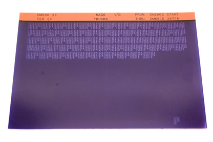 Mack DM690 38 DM690S27062 - DM690S26708 VR Microfiche NOS