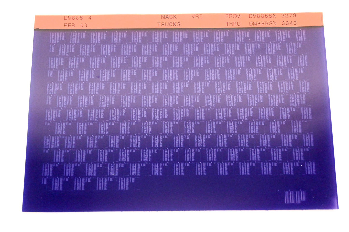 Mack DM866 4 DM886SX3279 - DM886SX3643 VRI Microfiche NOS