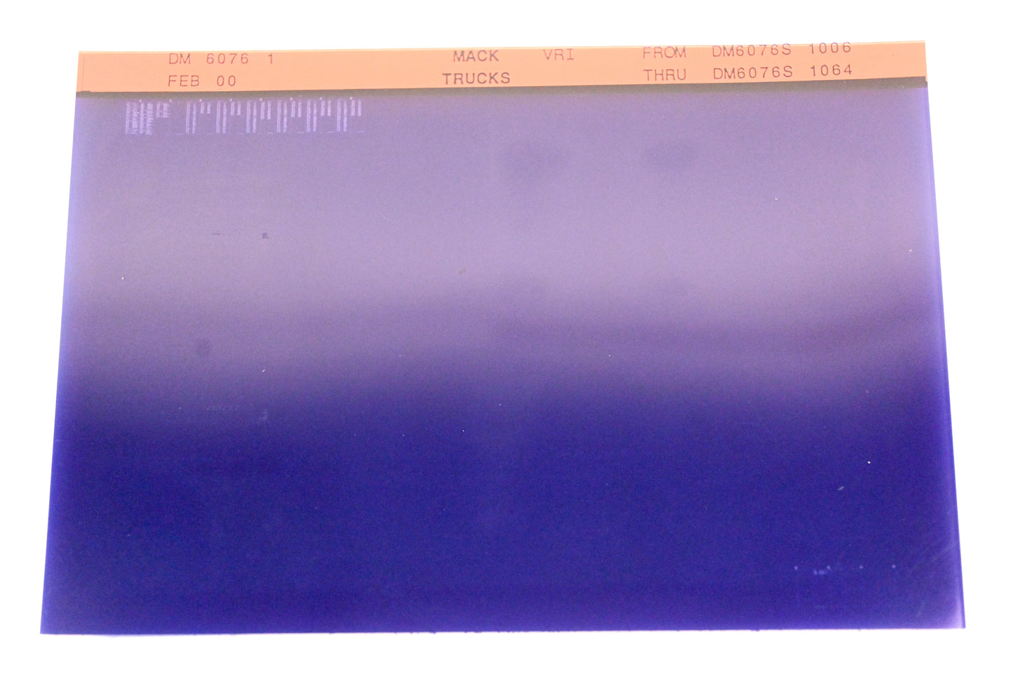 Mack DM6076 1 DM6076S1006 - DM6076S1064 VRI Microfiche NOS