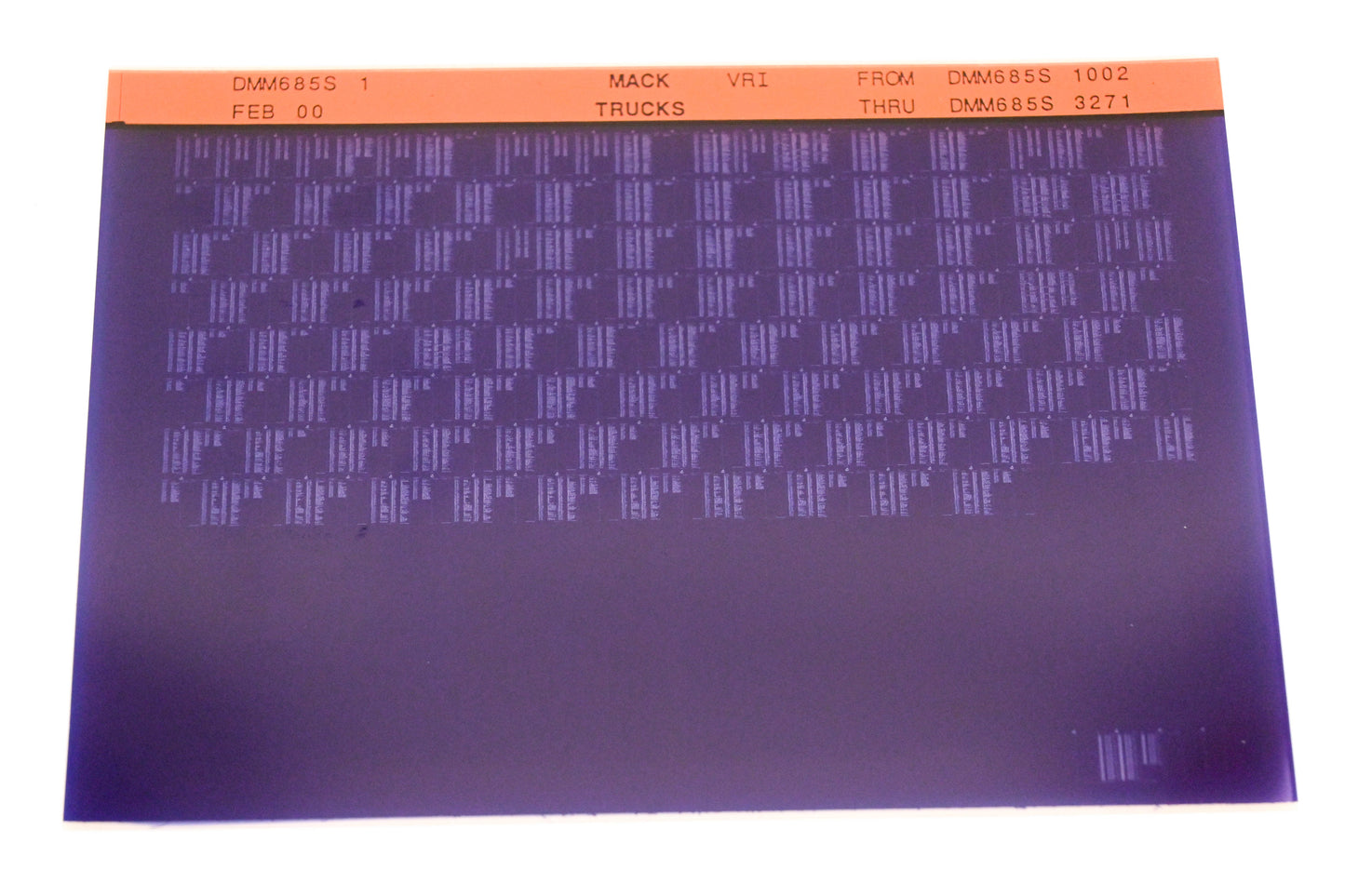 Mack DMM685S 1 DMM685S1002 -DMM685S3271 VRI Microfiche NOS