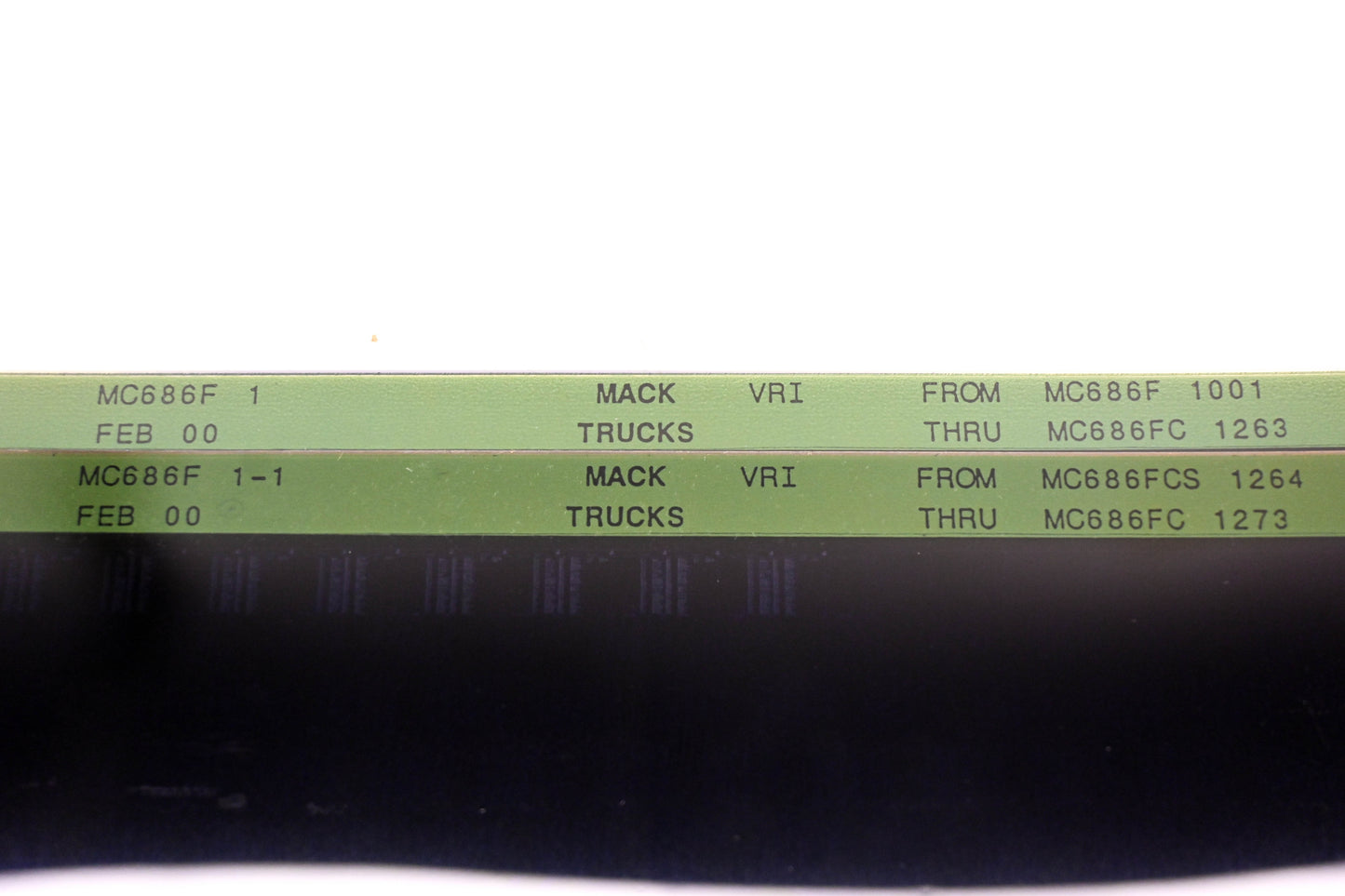 Mack MC686F 1, MC686F 1-1 MC686F1001 - MC686FC1273 VRI Microfiche Lot of 2 NOS