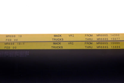 Mack MR688 18, MR688 18-1 MR688S14392 - MR688S15889 VRI Microfiche Lot of 2 NOS