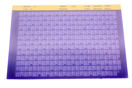 Mack MR688 19 MR688S15890 -MR688S16694 VRI Microfiche NOS