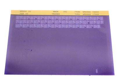 Mack MR688 20 MR688S16695 - MR688S17060 VRI Microfiche NOS