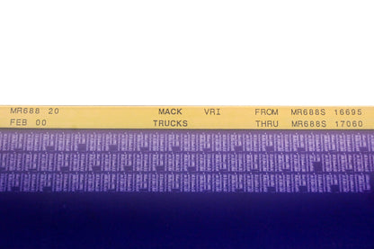 Mack MR688 20 MR688S16695 - MR688S17060 VRI Microfiche NOS