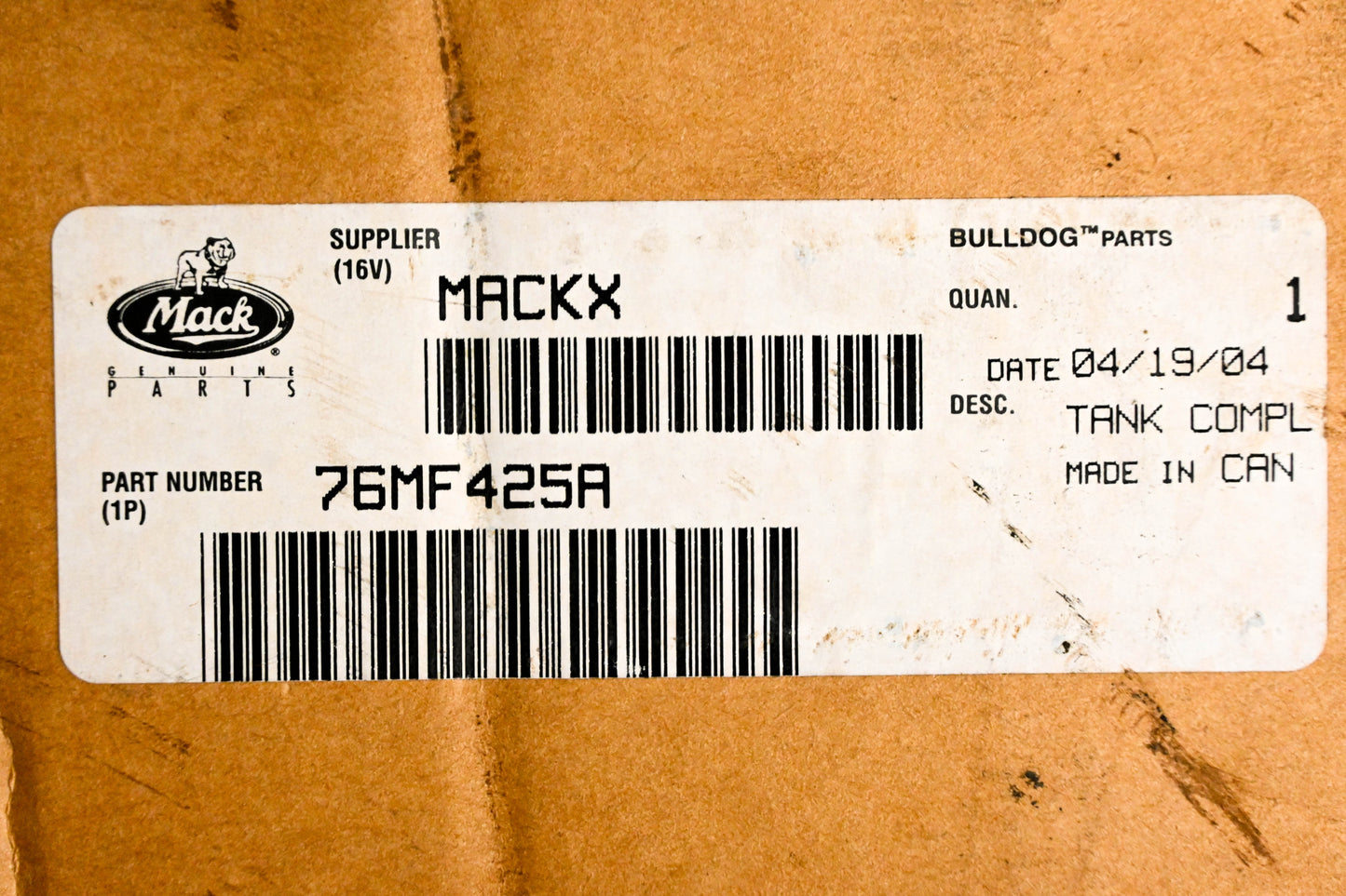 Mack 76MF425A Overflow Reservoir Tank NOS