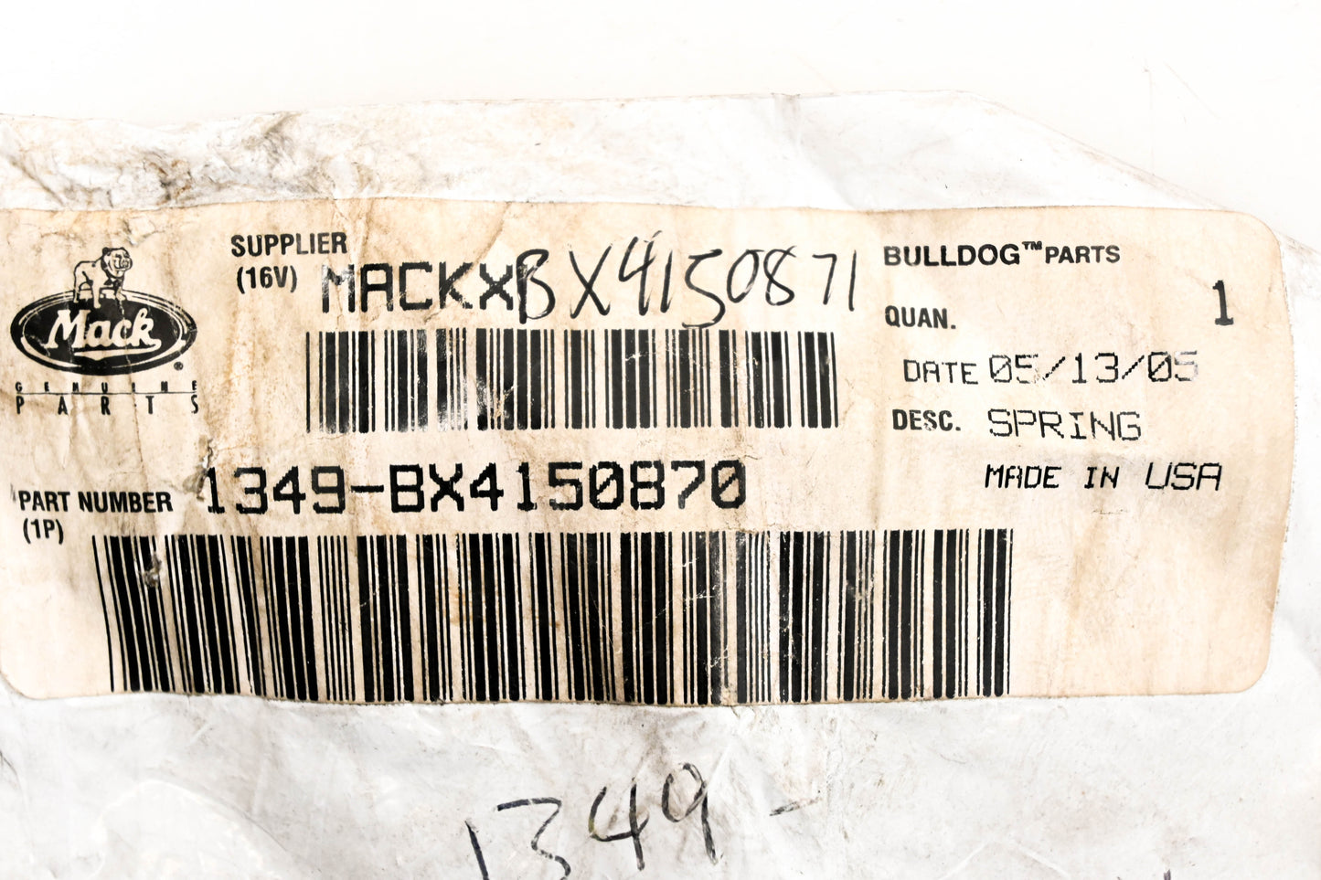Mack 1349-BX4150870 Spring NOS