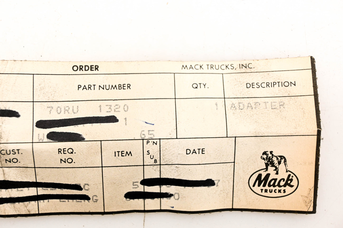 Mack 70RU1320 Adapter NOS