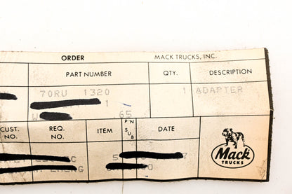 Mack 70RU1320 Adapter NOS