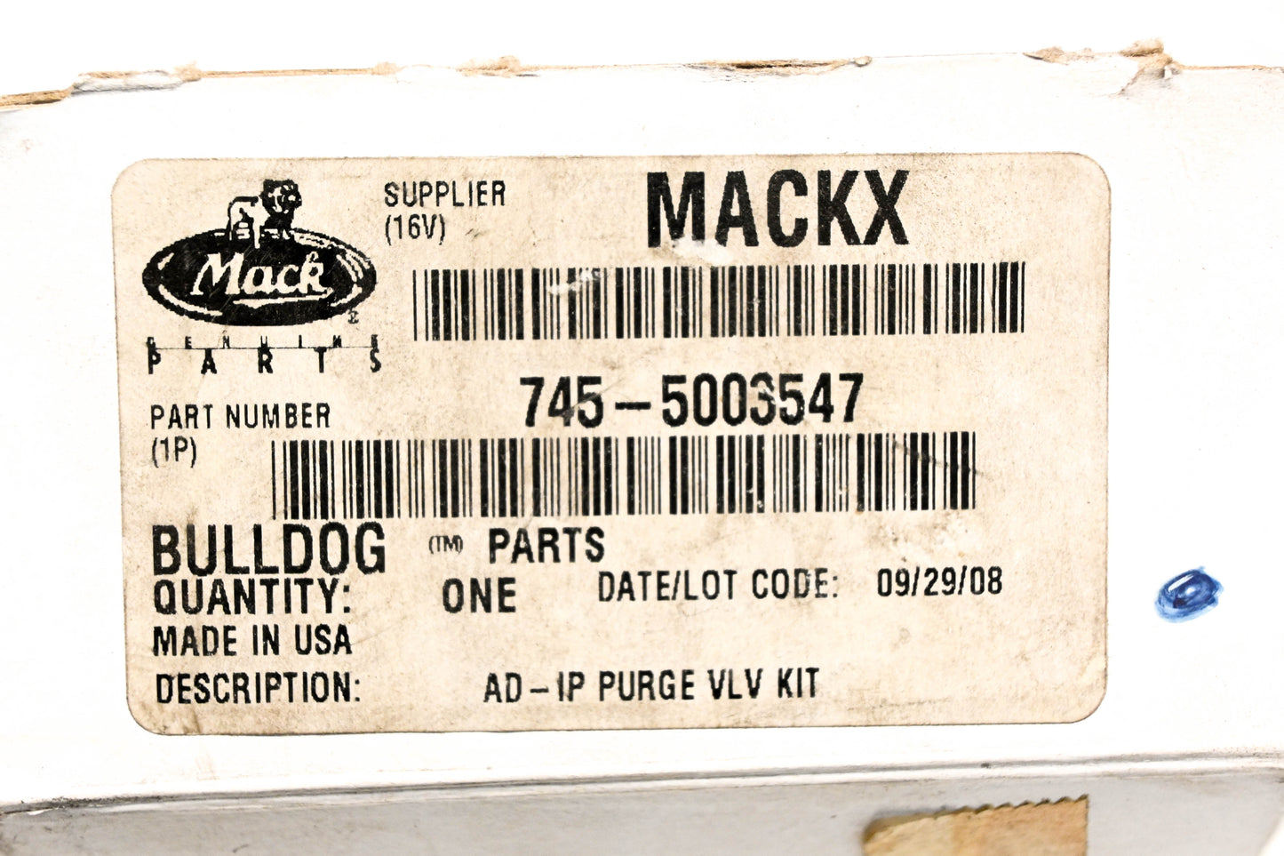 Mack 745-5003547, 5003547 Bendix AD-IP Purge Valve NOS