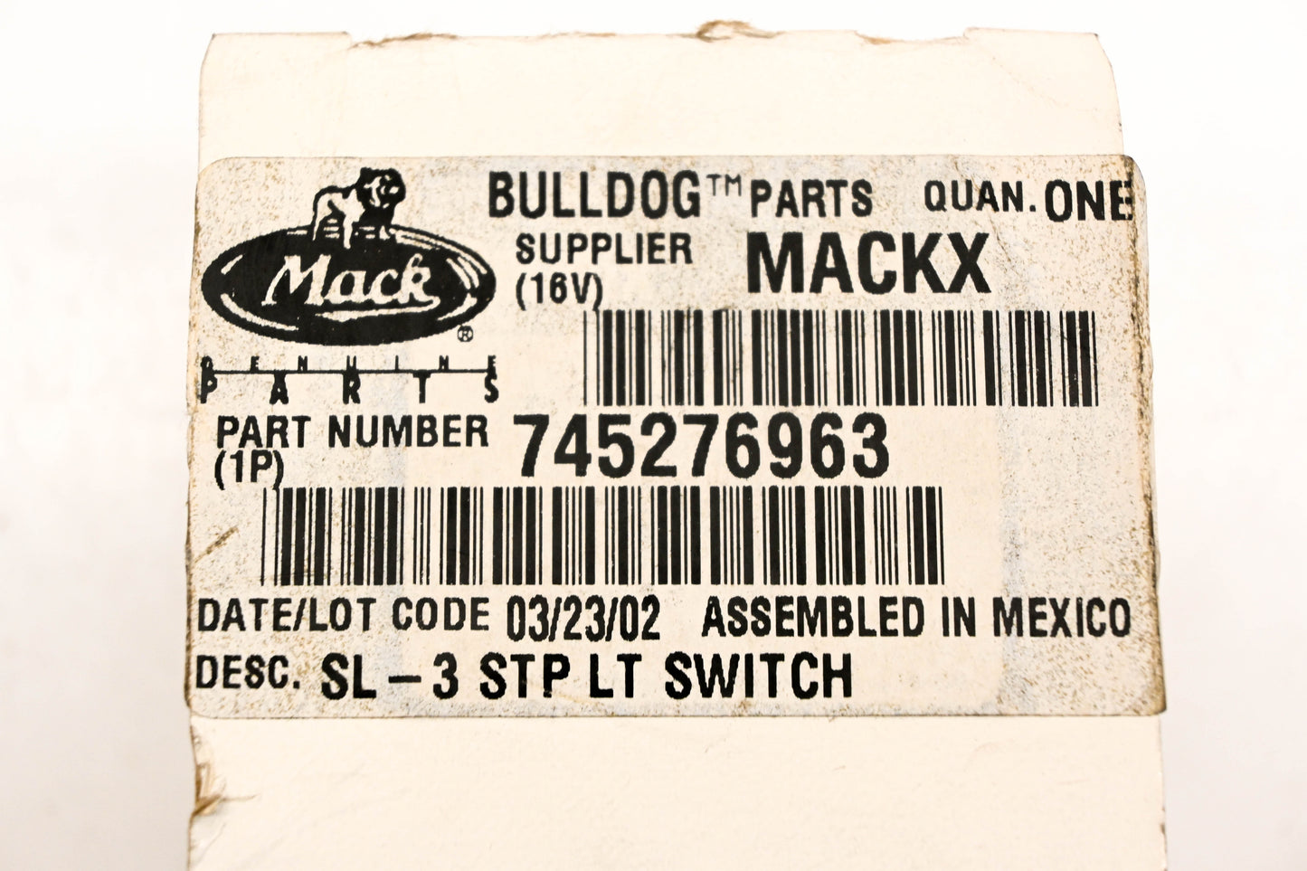 Mack 745-276963, T-238033-A SL-3 STP LT Switch NOS
