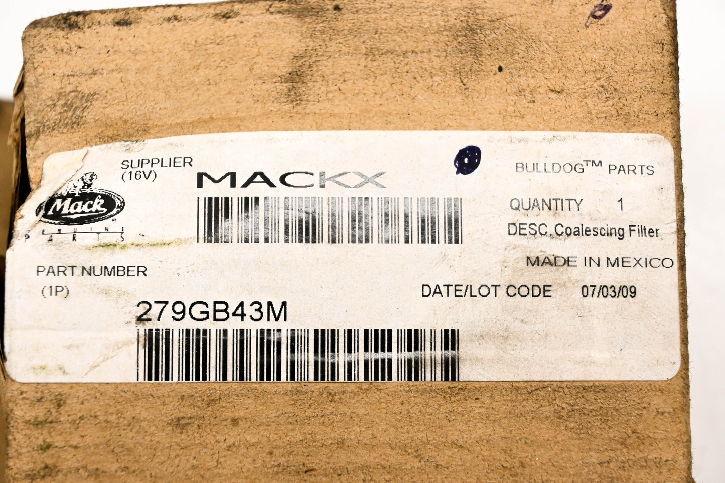 Mack 279GB43M Filter NOS