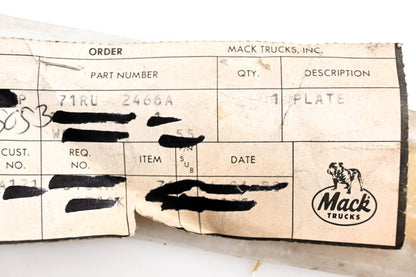Mack 71RU2466A Red Plate NOS