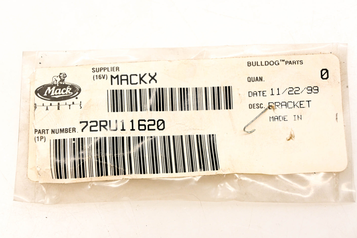 Mack 72RU11620 Bracket NOS