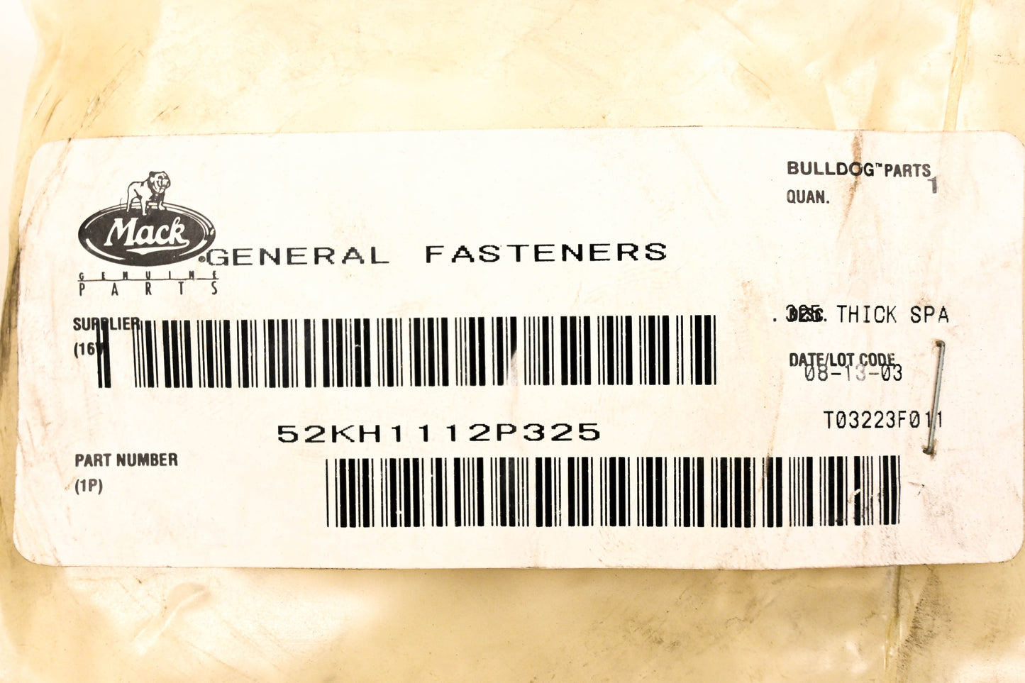 Mack 52KH1112P325 Spacer NOS