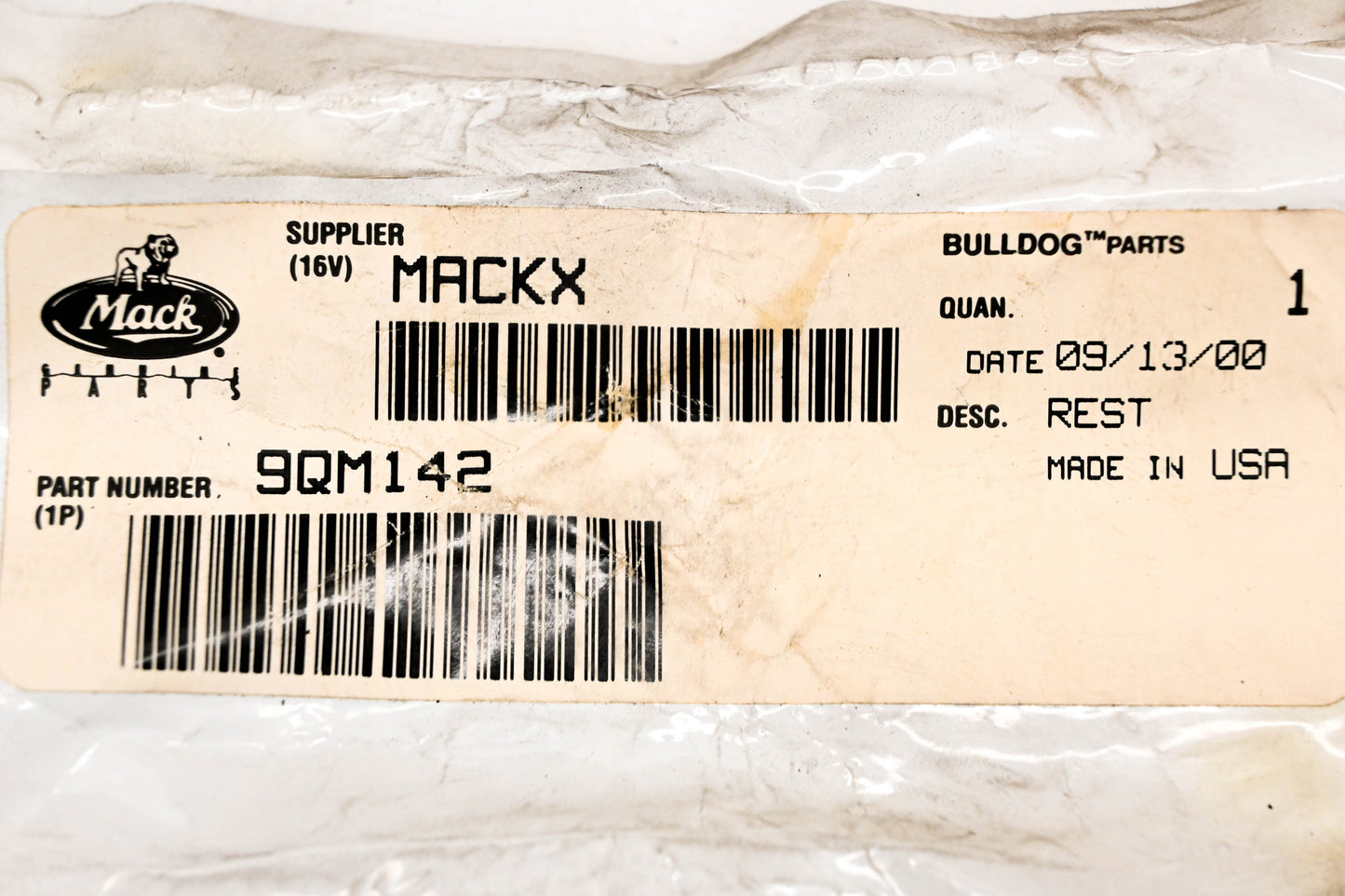 Mack 9QM142 Hood Rubber Bumper NOS