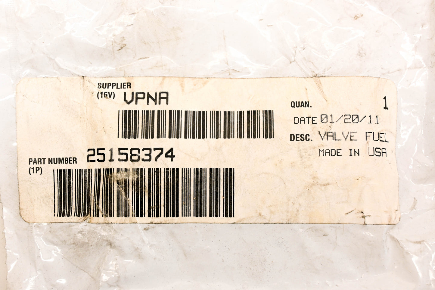 Mack 25158374 Fuel Valve NOS