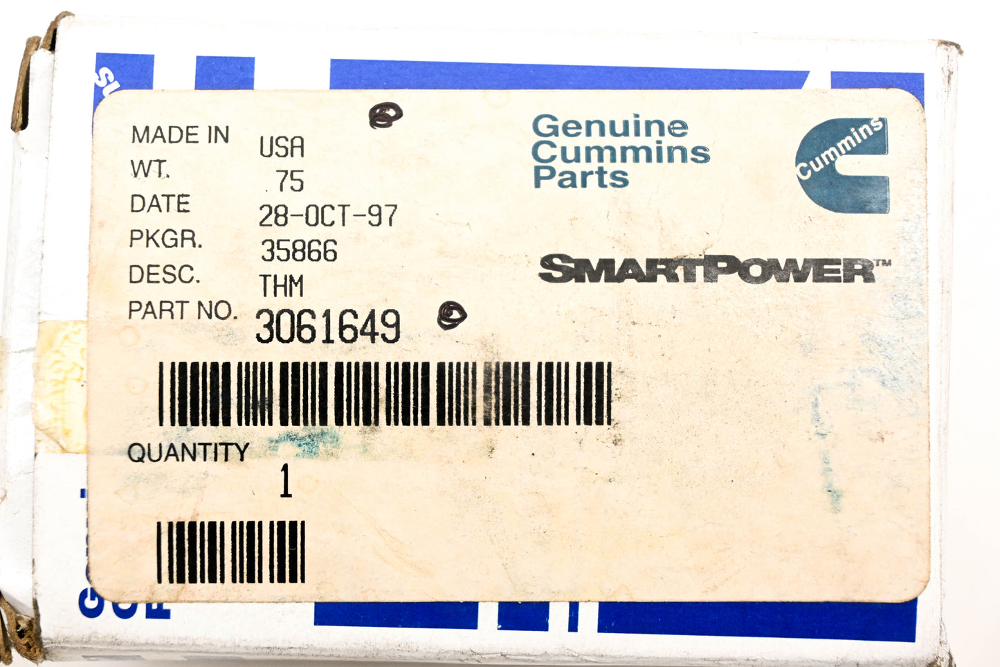 Cummins 3061649 Thermostat NOS