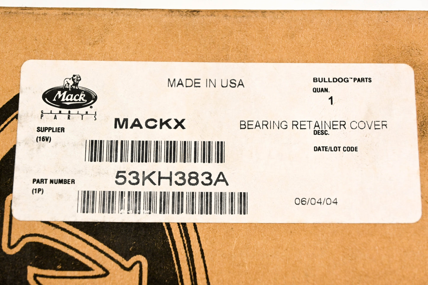 Mack 53KH383A Bearing Retainer Cover NOS
