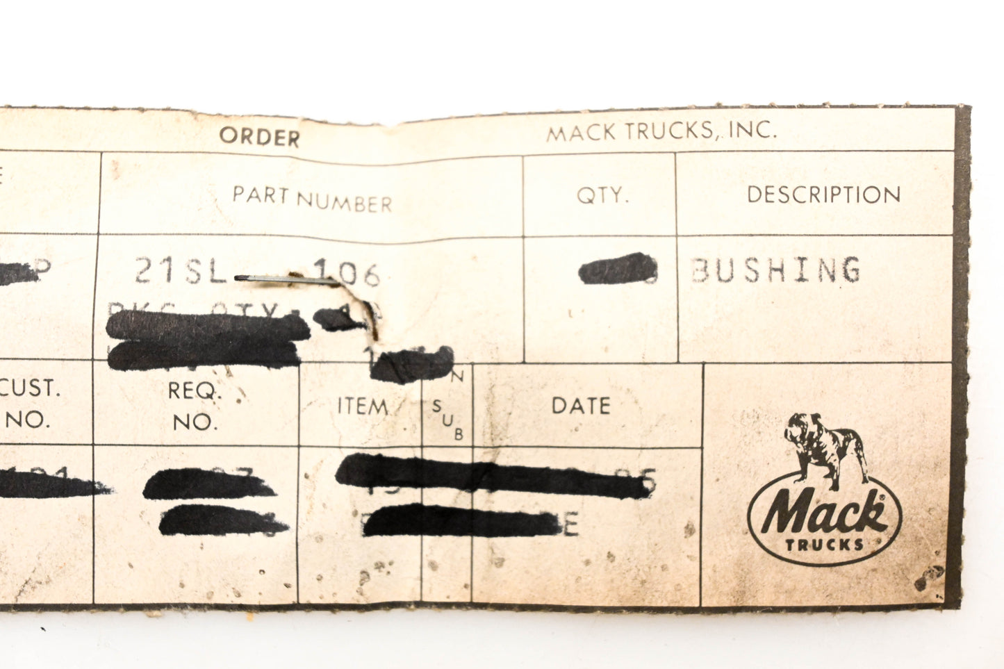 Mack 21SL106 Bushing NOS