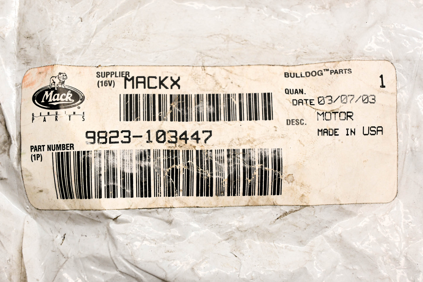 Mack 9823-103447 Pump Motor NOS